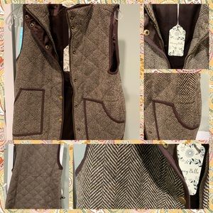 Honey belle herringbone brown vest size S NWT